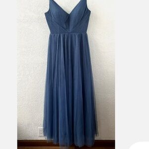 Revelry Tulle Bridesmaid Dress (Penelope, maxi, dusty romantic blue)